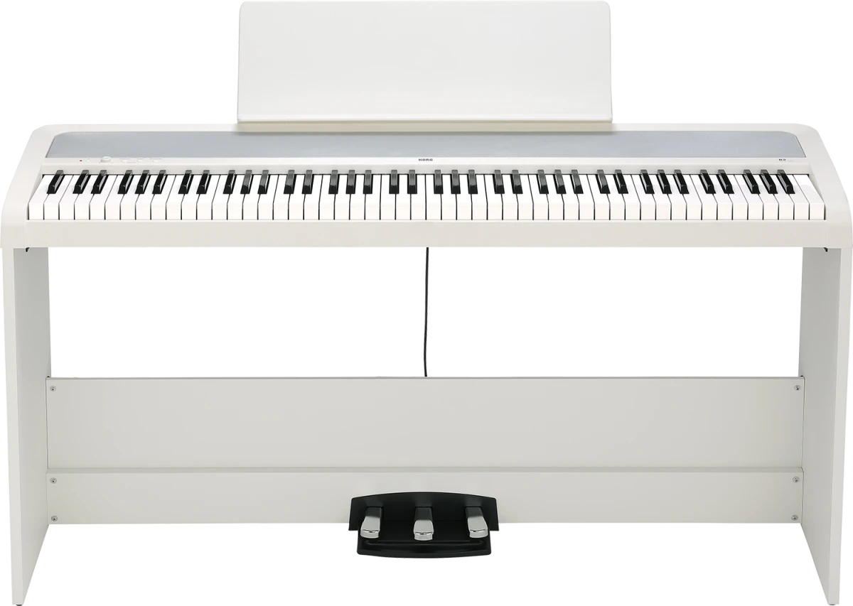 Korg B2SPWH B2 Piano,Stand,3 Pedals,White - Korg 1 Korg B2SPWH B2 Piano,Stand,3 Pedals,White - Korg