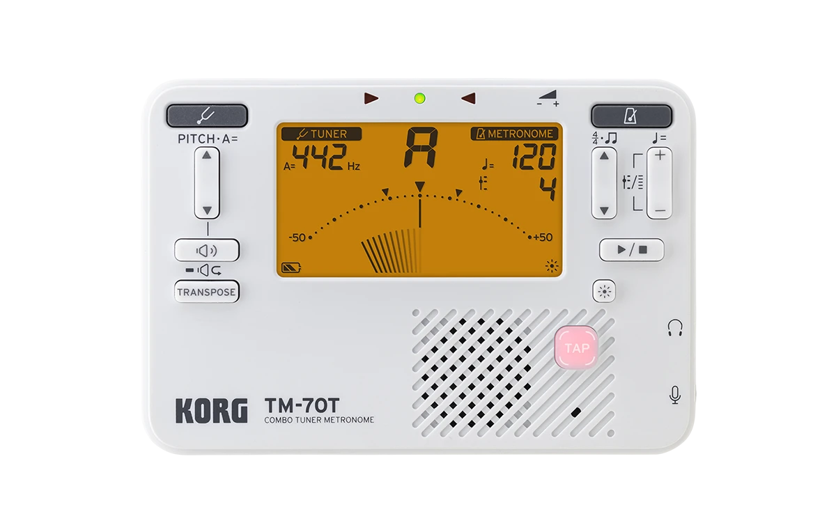 Korg TM70TWH Tuner Metronome White - Korg 1 Korg TM70TWH Tuner Metronome White - Korg
