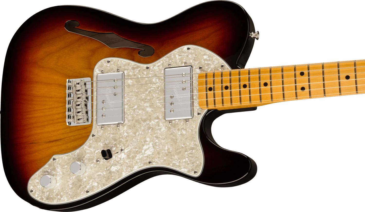 Fender American Vintage II 1972 Telecaster Thinline, Maple Fingerboard, 3-Color Sunburst - Fender 5 Fender American Vintage II 1972 Telecaster Thinline, Maple Fingerboard, 3-Color Sunburst - Fender - Image 5