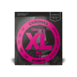 D'Addario ECB81-5 Chromes Bass 5-String, Light, 45-132, Long Scale - D'Addario
