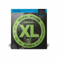 D'Addario Regular Light Top/Medium Bottom Long Scale 5-String Bass Strings 45-135 - D'Addario