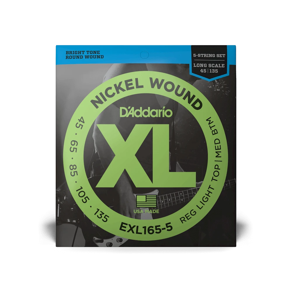 D'Addario Regular Light Top/Medium Bottom Long Scale 5-String Bass Strings 45-135 - D'Addario 1 D'Addario Regular Light Top/Medium Bottom Long Scale 5-String Bass Strings 45-135 - D'Addario