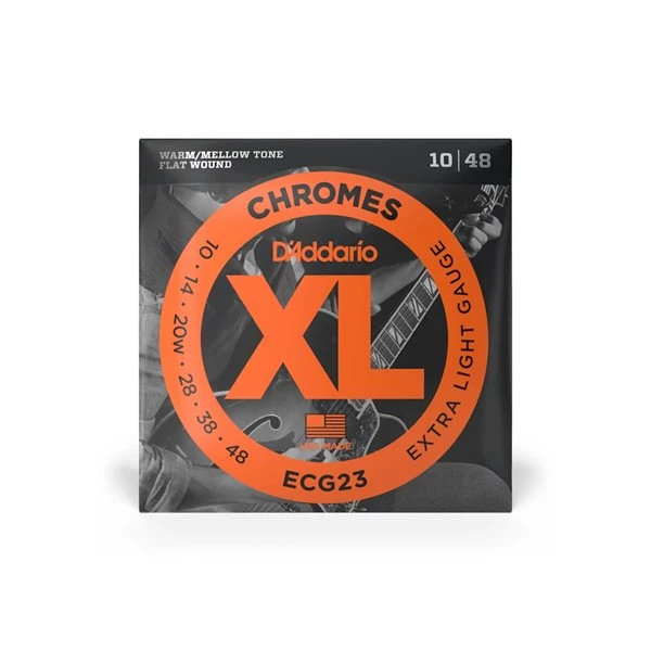 D'Addario ECG23 Chromes Flat Wound,Extra Light, 10-47 - D'Addario 1 D'Addario ECG23 Chromes Flat Wound,Extra Light, 10-47 - D'Addario