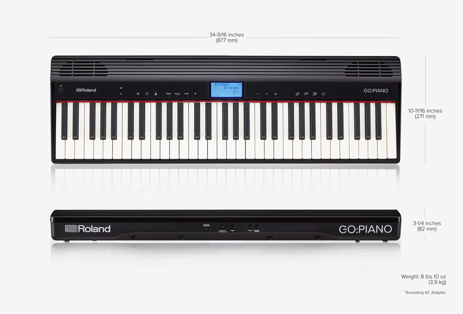 Roland GO-61P GO:PIANO Portable Keyboard - Roland 3 Roland GO-61P GO:PIANO Portable Keyboard - Roland - Image 3