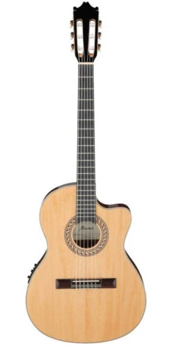 Ibanez GA34STCE Thinline Cutaway Classical Acoustic/Electric Guitar - Natural High Gloss - Ibanez