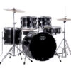 Mapex Comet 5-Piece Drum Kit (20,10,12,14,SD) W/Cymbals And Hardware, Dark Black - Mapex