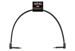 Ernie Ball 12'' TRS Flat Ribbon Patch Cable Single - Black - Ernie Ball