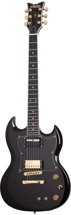 Schecter Zacky Vengeance H6Llyw66D W/Sustainiac, Gloss Black - Schecter