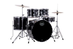 Mapex Comet 5-Piece Drum Kit (22,10,12,16,SD) W/Cymbals And Hardware, Dark Black - Mapex