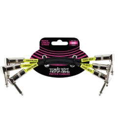 Ernie Ball 6'' Angled Patch Cables, 3 Pack, Black - Ernie Ball