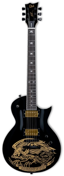 ESP LTD Will Adler Warbird Signature Electric Guitar, Black Gold - LTD