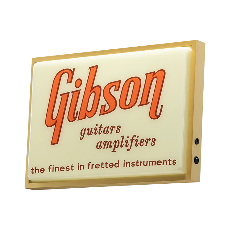 Gibson Vintage Lighted Sign, Guitars And Amps - Gibson 2 Gibson Vintage Lighted Sign, Guitars And Amps - Gibson - Image 2